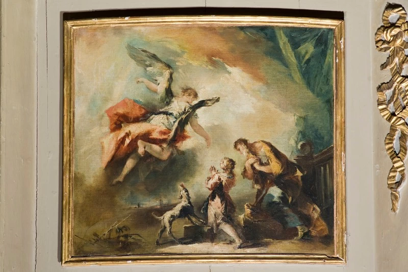 Storie di Tobia. Commiato di San Raffaele arcangelo da Tobia e Tobi - chiesa di San Raffaele Arcangelo, Venezia